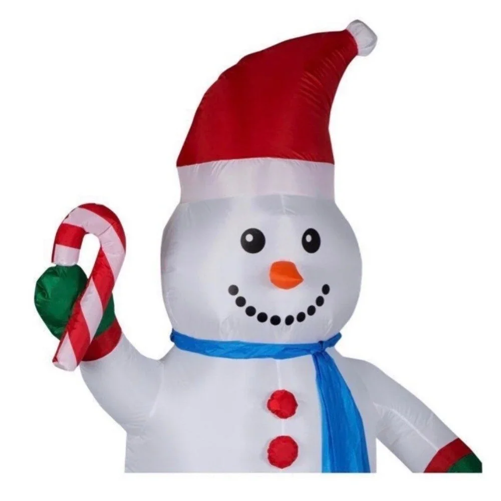 7ft Snowman with Candy Cane Holiday Airblown Inflatable